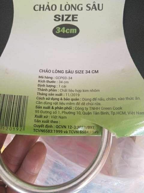 Chảo Chống Dính 2 Quai GREENCOOK 34cm