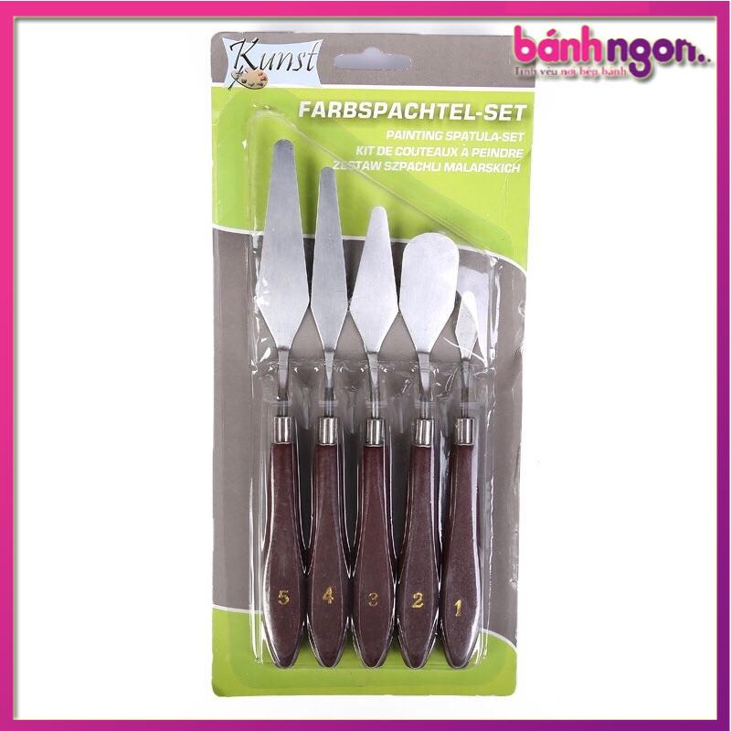 Bộ 5 Dao Chà Láng Trang Trí Bánh Kem Mini