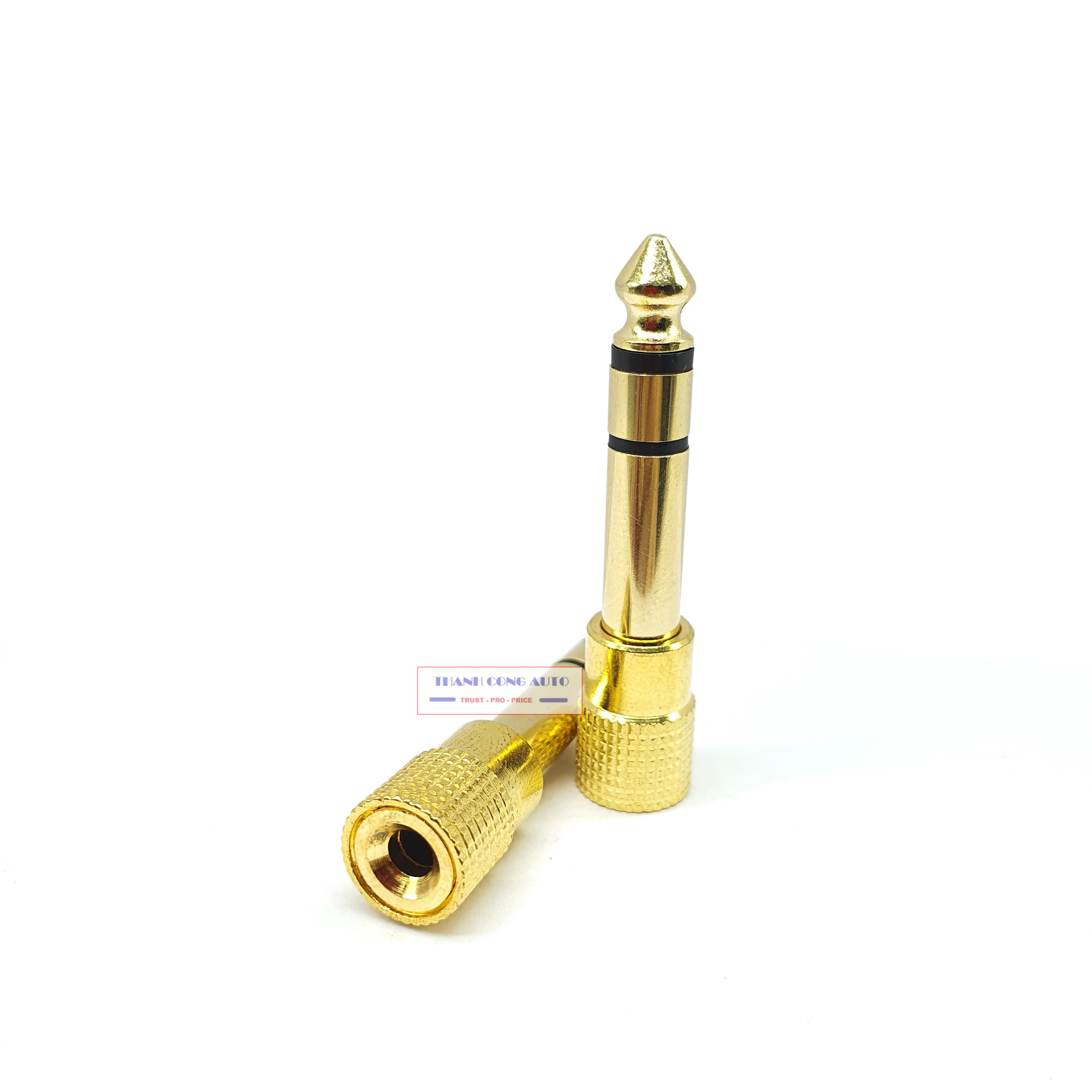 01 Đầu jack chuyển 6.5 ra 3.5 ly mạ vàng