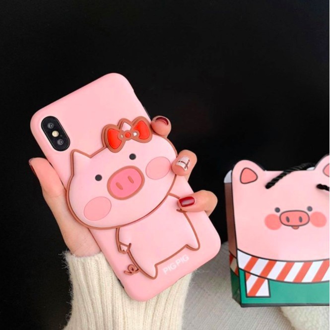 Ốp lưng iphone heo nổi cho 6/6s/6plus/6splus/7plus/8plus/x/xs/xsmax