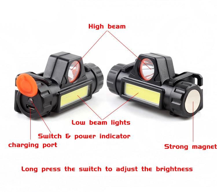 [SALE] Đèn Đội Đầu Pin Sạc 101 2 Bóng Siêu Sáng