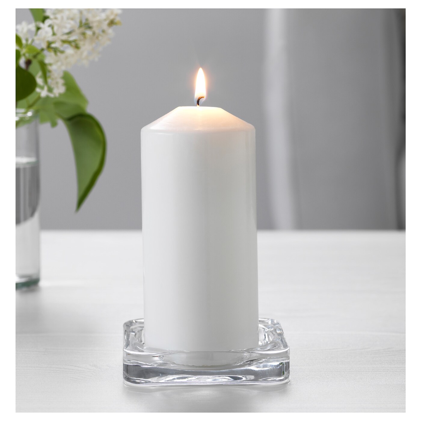 Đĩa nến thủy tinh GLASIG IKEA 10x10cm