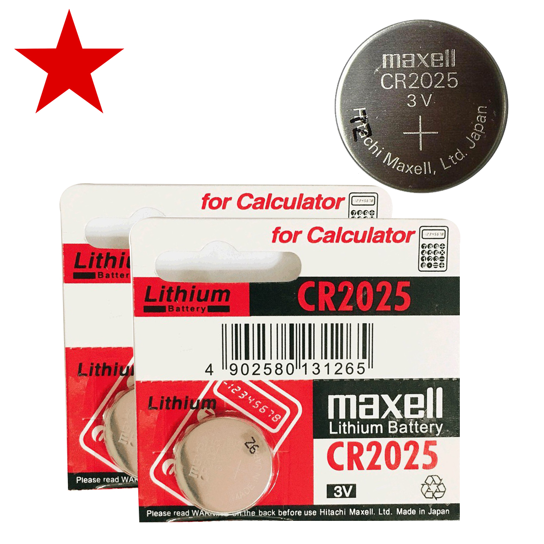 Combo 2 viên pin Cr2025, pin Cmos Maxell lithium 3V