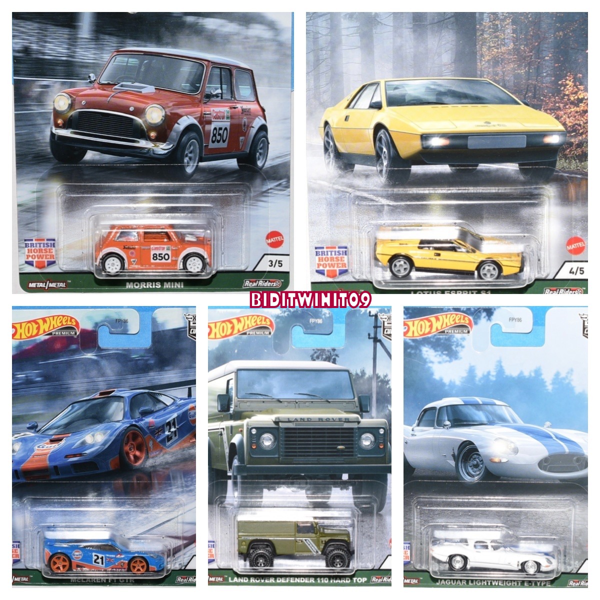 HOT WHEELS CAR CULTURE BRITISH HORSE POWER SET OF 5 MORIS MCLAREN