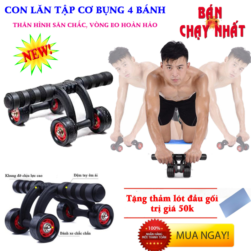 Con Lăn Tập Cơ Bụng, con Lăn 4 Bánh Tập Cơ Bụng Tại Nhà, Máy tập Cơ Bụng Tốt, GiảmMỡ Săn Chác Cơ Bụng, SALE SỐC