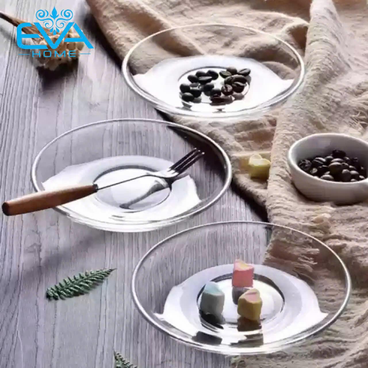 Bộ 6 Dĩa Lót Ly Thuỷ Tinh / 6 Đĩa Lót Cốc Thuỷ Tinh Diameter 13.4 cm Cao Cấp