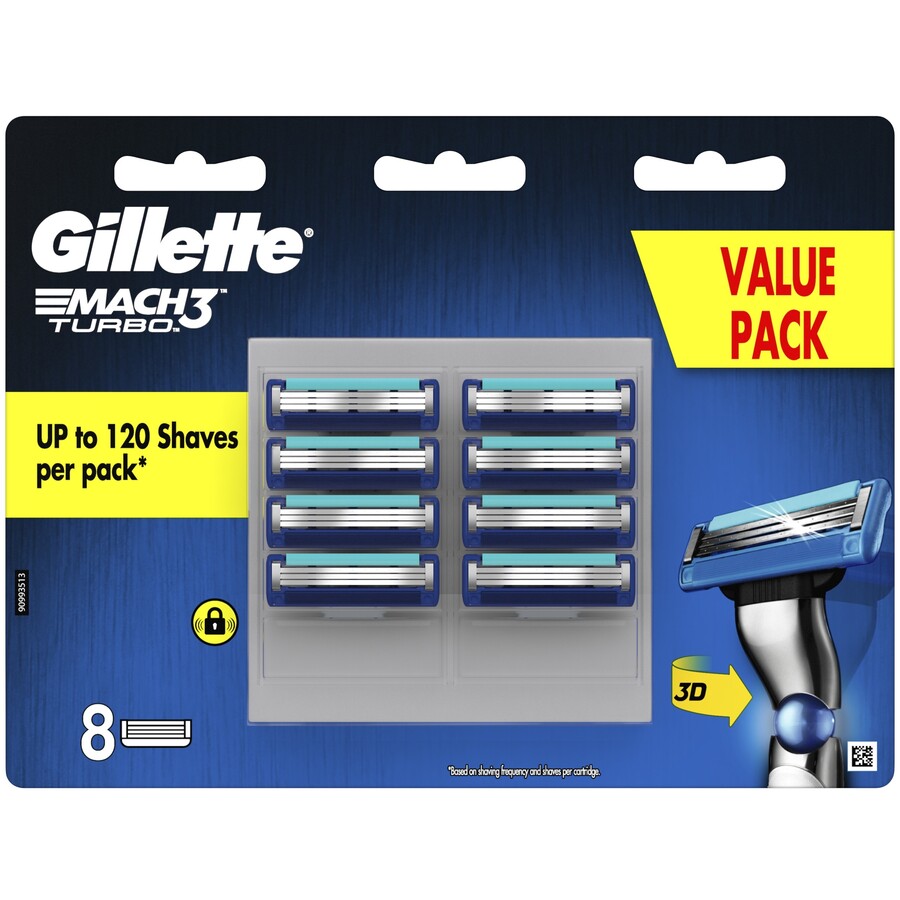 Lưỡi cạo râu Gillette Mach3 Turbo Vỉ 8 lưỡi