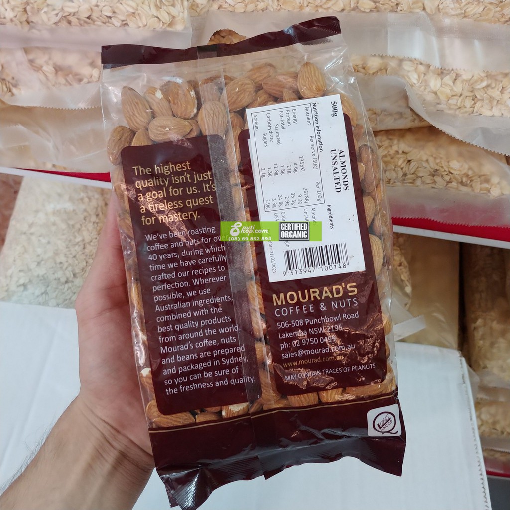Hạt dinh dưỡng Mourads Úc 500 g (Hạnh nhân SẤY CHÍN)