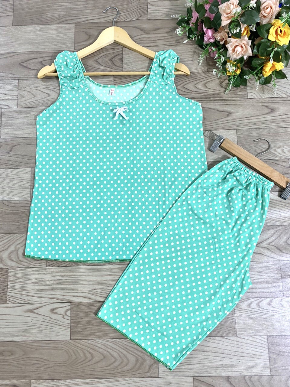 COMBO 4BỘ ĐỒ LỬNG CHẤM BI SÁT NÁCH. FREE SIZE 60KG