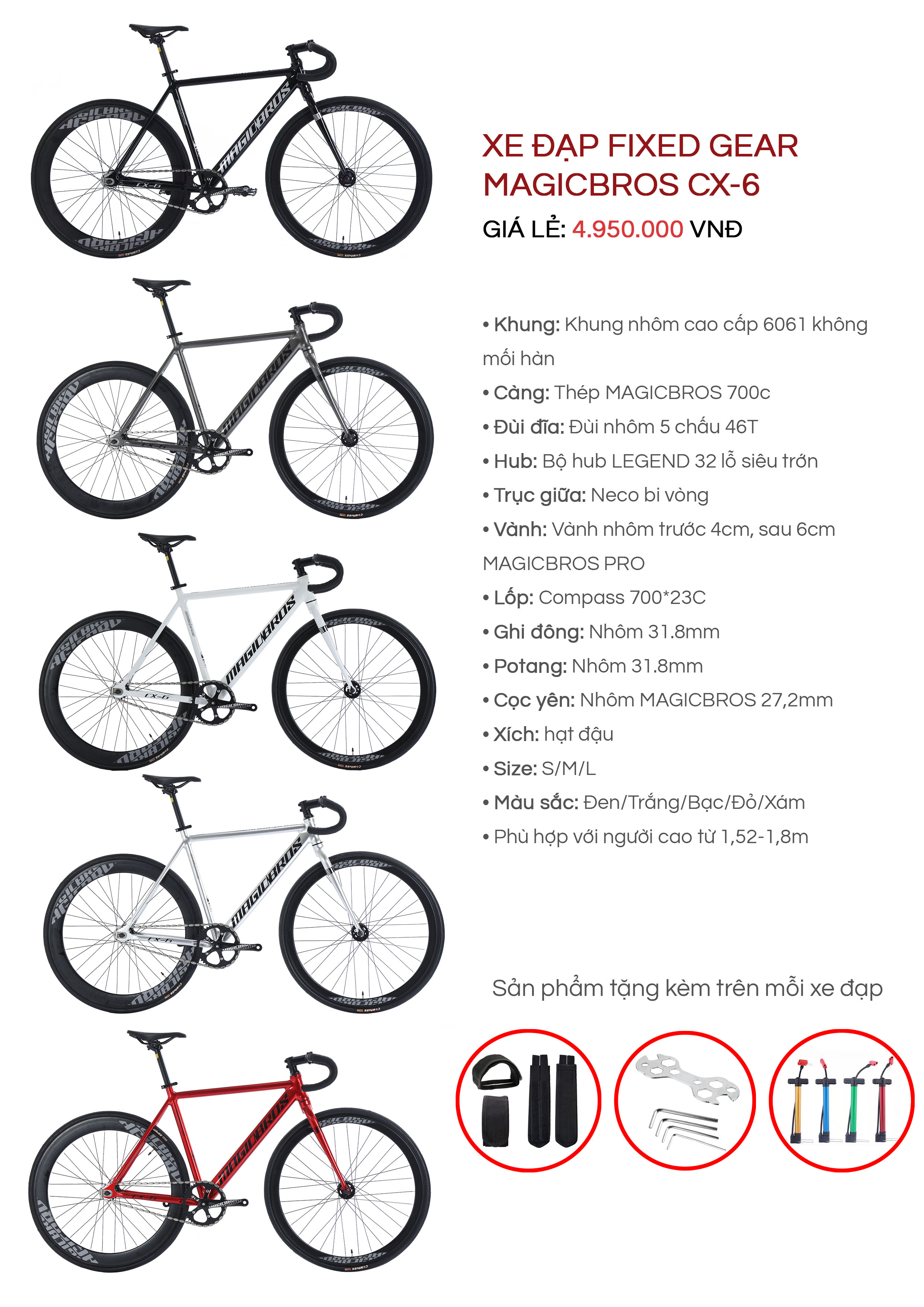 Xe đạp Fixed Gear Magicbros CX6