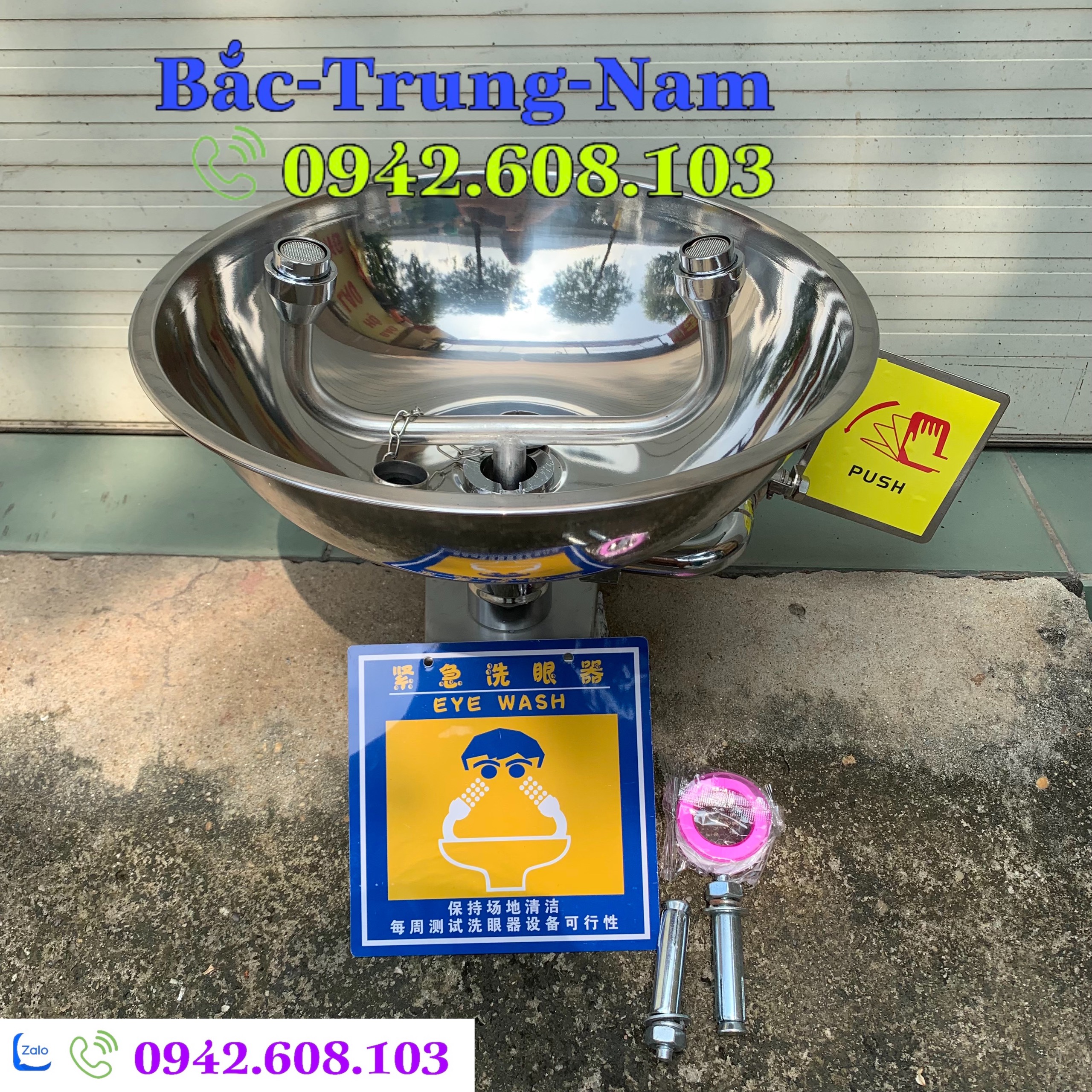 Bồn rửa mắt khẩn cấp để bàn, thiết bị rửa mắt khẩn cấp đầy đủ phụ kiện