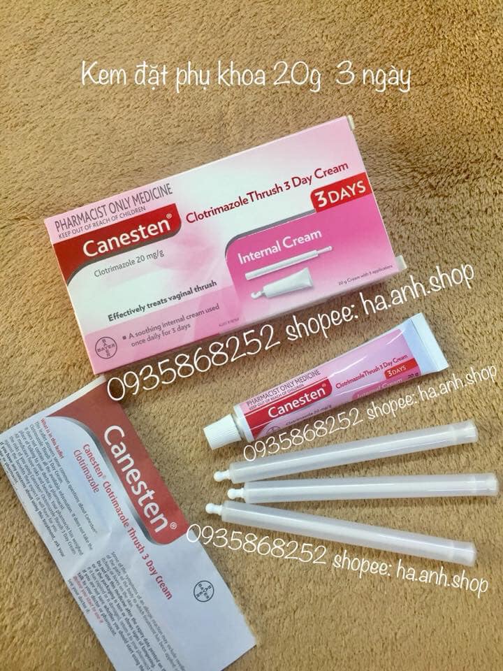 Kem phụ khoa Canesten 20g 3 ngày