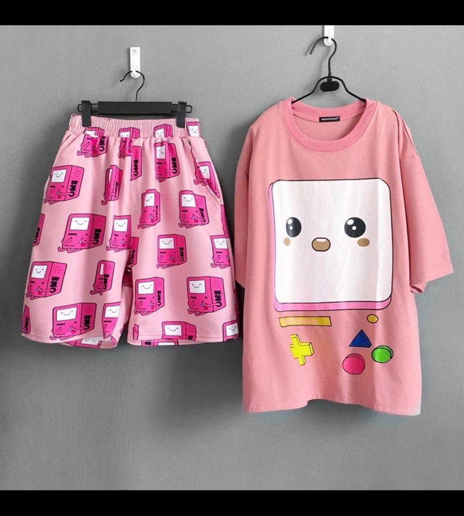Set bộ thun in hình máy tính chất cotton 4c TN1725