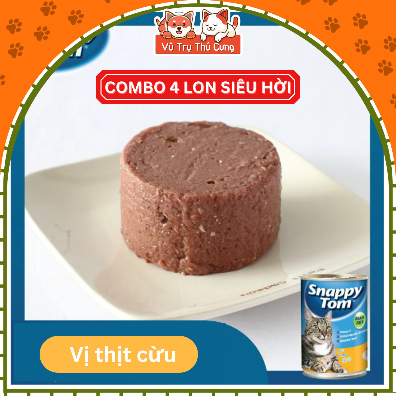 Combo 4 get 1-pate for Snappy Tom can 400g