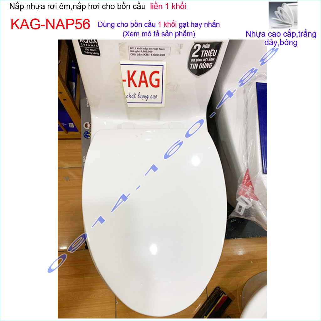 [HCM]Nắp đậy bồn cầu 1 khối KAG-NAP56 rơi êm nắp cầu khối , nắp đậy cầu liền khối mũi nhọn nắp êm nhựa dày trắng bóng có Clip sản phẩm thật