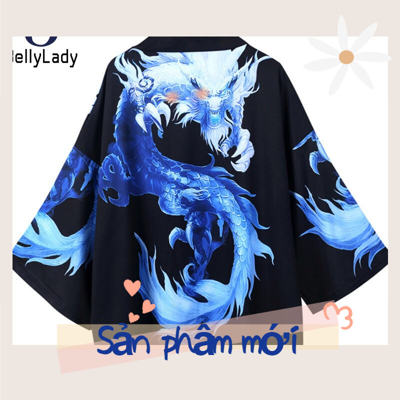 Áo Khoác Cardigan Nam Nữ Áo Kimono Hình Rồng Trung Quốc Áo Chống Nắng Tay