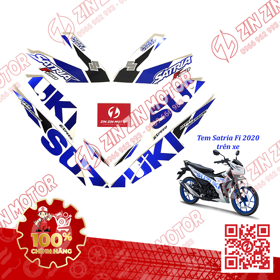 Bộ tem zin satria fi , raider fi các đời đủ màu chính hãng suzuki indonesia