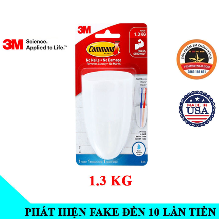 Vỉ Móc Treo Bàn Chải Đánh Răng, Dao Cạo 3m Command 1.3KG