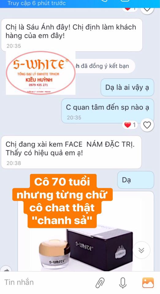 [HCM]KEM FACE NÁM CAO CẤP SWHITE