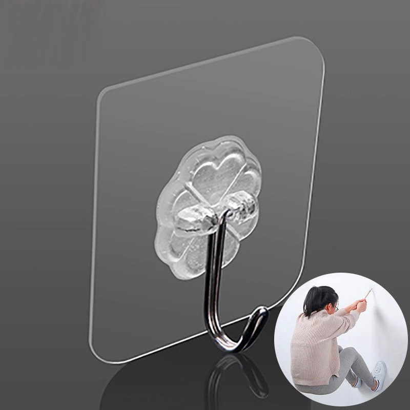 Móc Treo Đồ Dán Tường Trong Suốt Siêu Dính, Siêu Chịu Lực - Móc Treo Đồ Nhà Tắm, Nhà Bếp,...