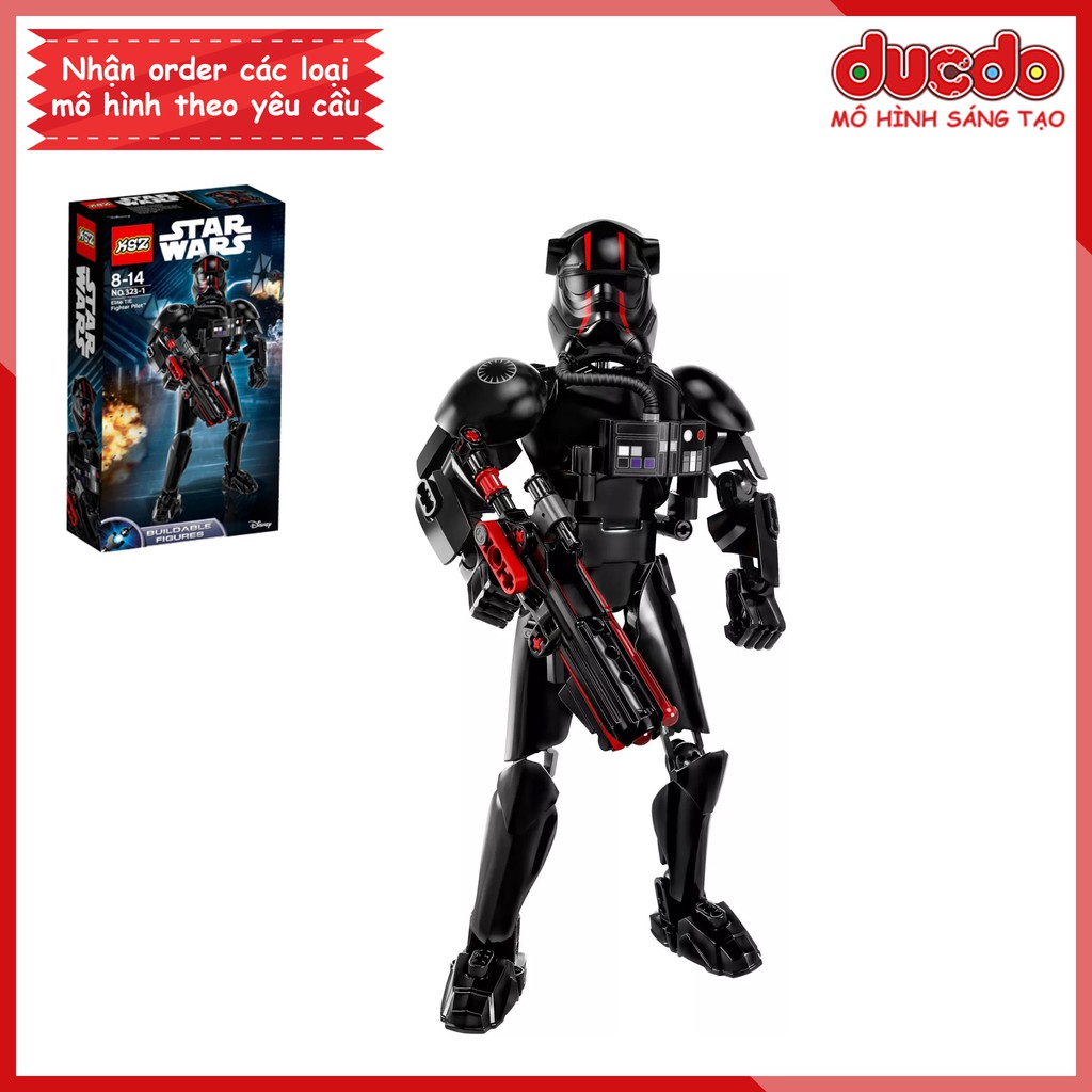 Ksz 323-1 lắp ghép nhân vật elite tie fighter pilot - đồ chơi xếp hình mô hình minifigures star wars 75526