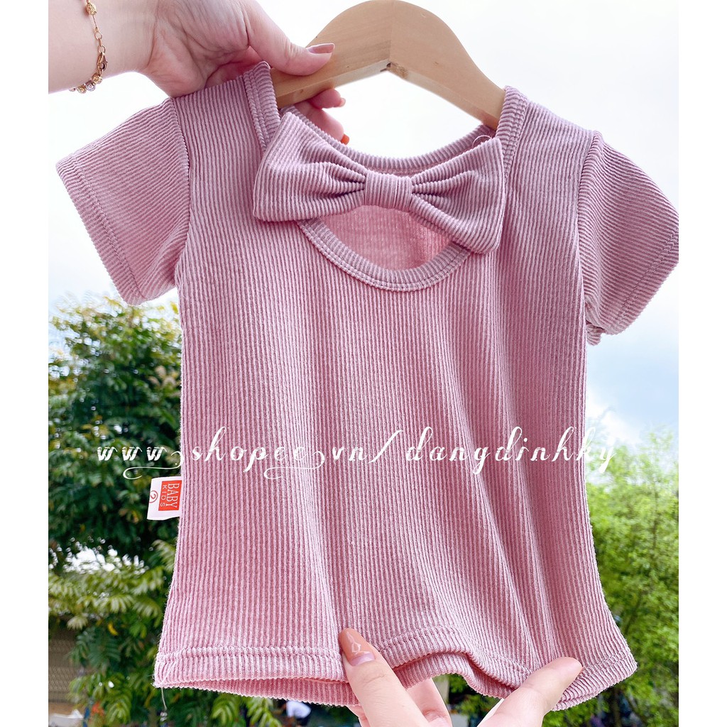 Áo Thun Nơ Cực Dễ Thương Cho Bé Gái