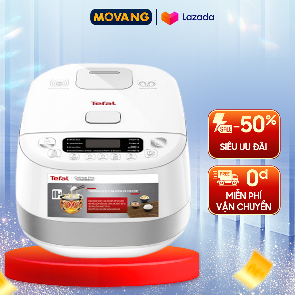 [GIAO TẠI HCM] - Nồi cơm điện tử cao tần Tefal 1.5 lít RK808168 - Công suất 1200 W - 16 chế độ nấu tự động