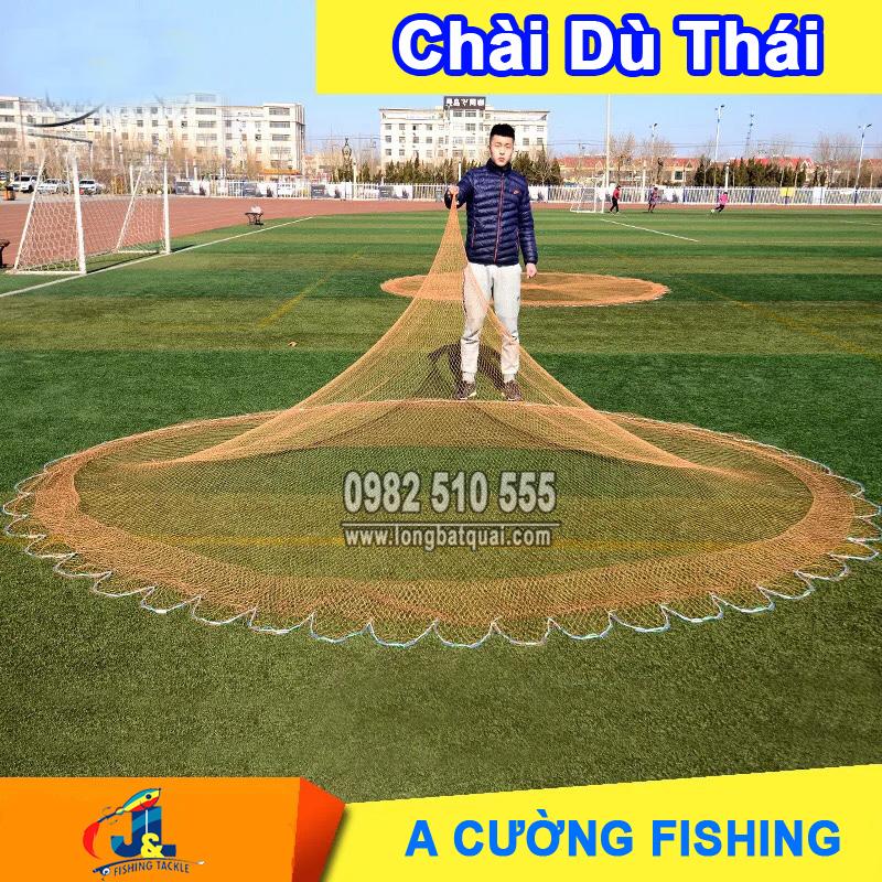 Chài Dù Thái Chì Đúc Nguyên Khối - Dài 3m Bung 6m nặng 3,5