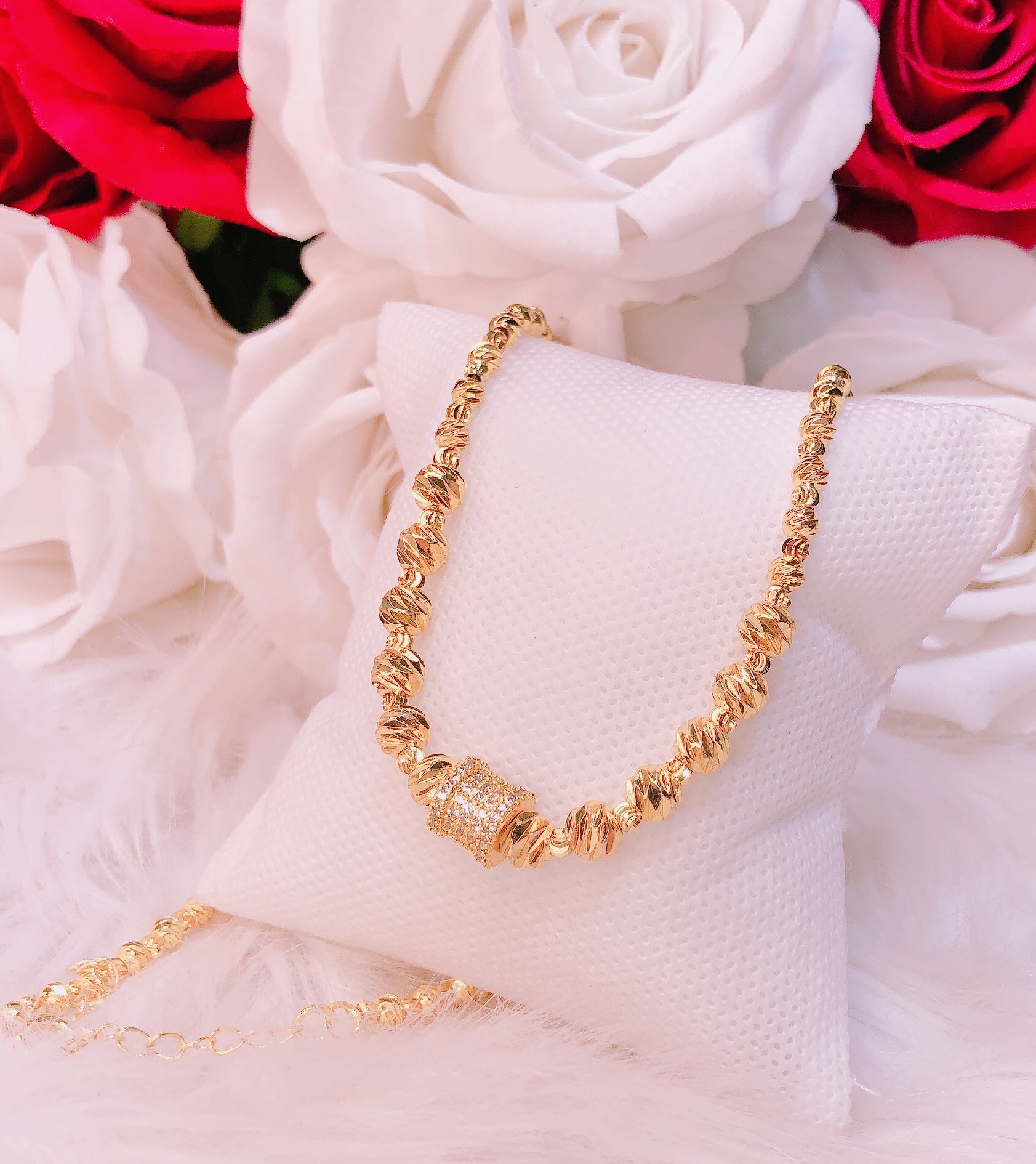 [HCM]Dây chuyền vàng nữ 18k dây chuyền bi 3D mạ vàng mạ bạch kim cao cao cấp thiết kế tinh xảo sang trọng phong cách thời thượng Trang Sức Miga VD27081907 - làm quà tặng bất ngờ vô cùng ý nghĩa