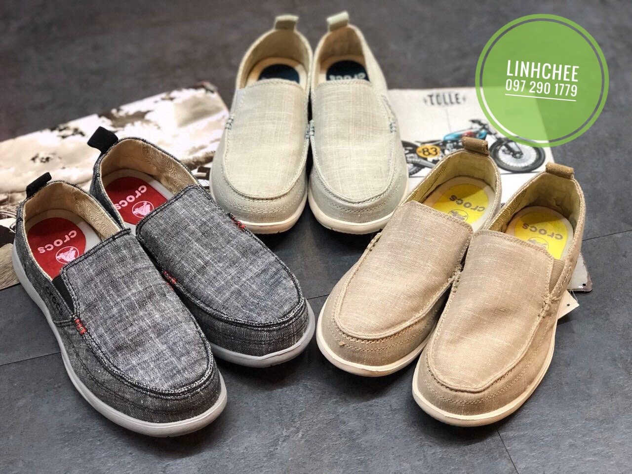 GIÀY CROSS NAM WALU CHAMBRAY MÀU KAKI VÀNG