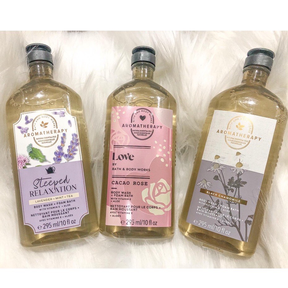 Sữa tắm thư giãn Black chamomile - Bath & Body Works Aromatherapy (295ml)