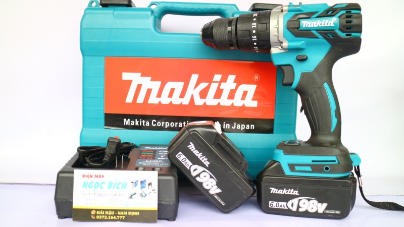 [Dòng không chổi than] Máy khoan pin Makita 118v đầu auto lock 13mm đủ phụ kiện cam kết hàng đúng mô tả chất lượng đảm bảo an toàn đến sức khỏe người sử dụng đa dạng mẫu mã