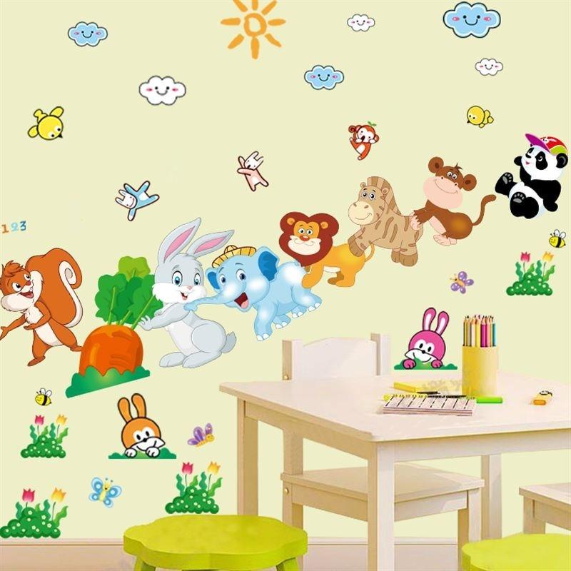 Decal dán tường Thú nhổ cà rốt số 3- T122-kiddecals