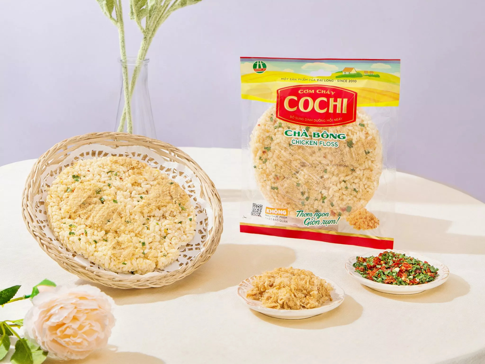 Cơm cháy chà bông Cochi 150 g, Đặc sản cơm cháy Ninh Bình, Cơm cháy Đại Long