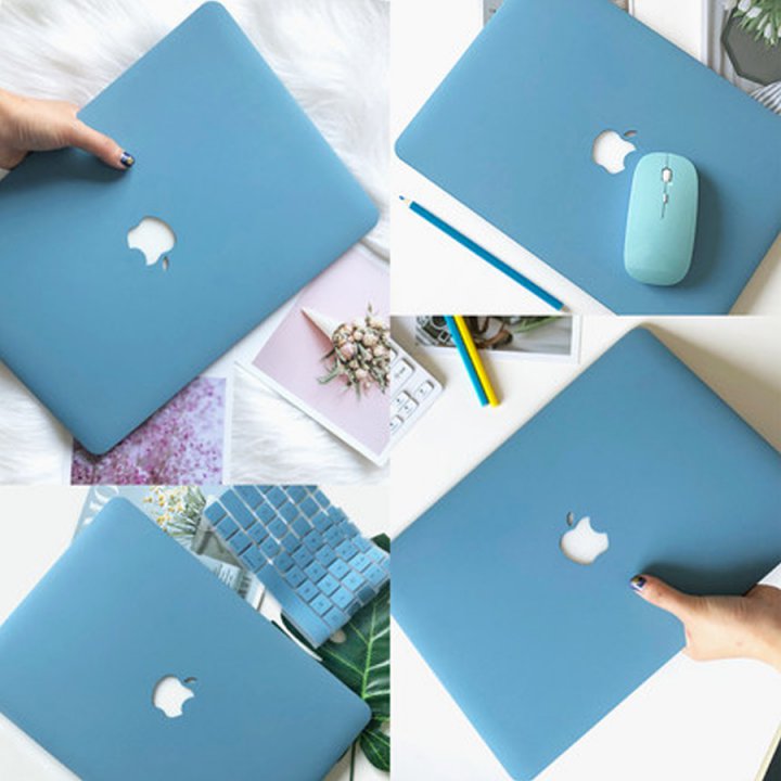 Combo Case ,Ốp + Phủ Phím Macbook Xanh Pastel ( Tặng Nút Chống Bụi )