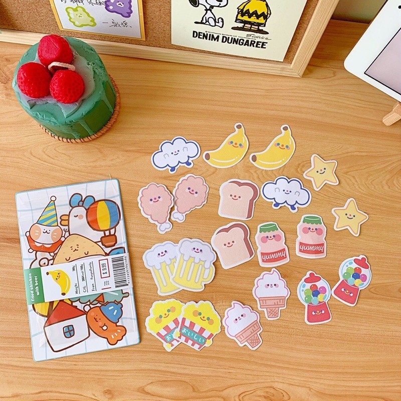 Set sticker hoạt hình chibi đáng yêu trang trí sổ