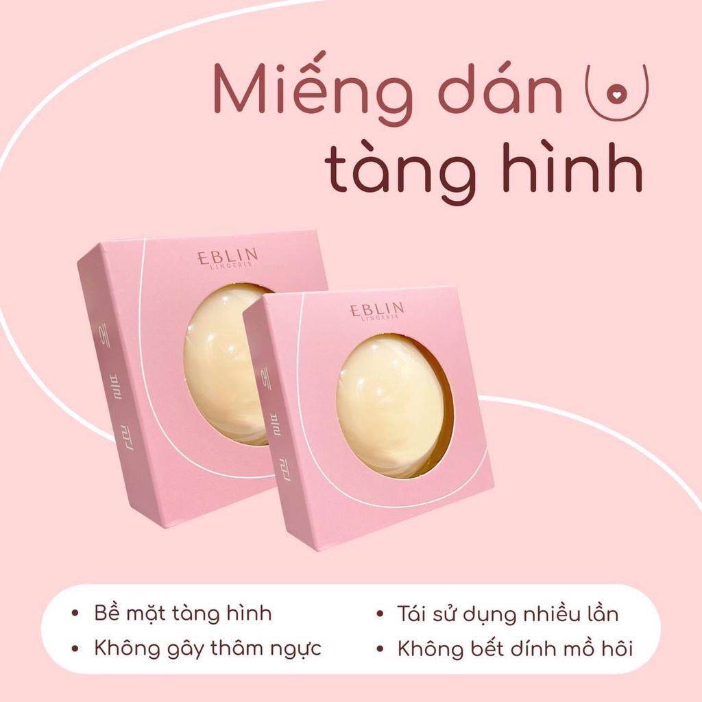 Miếng dán ngực silicon nhiệt tự thân EBLIN dán ti siêu mỏng ôm khít Lamina