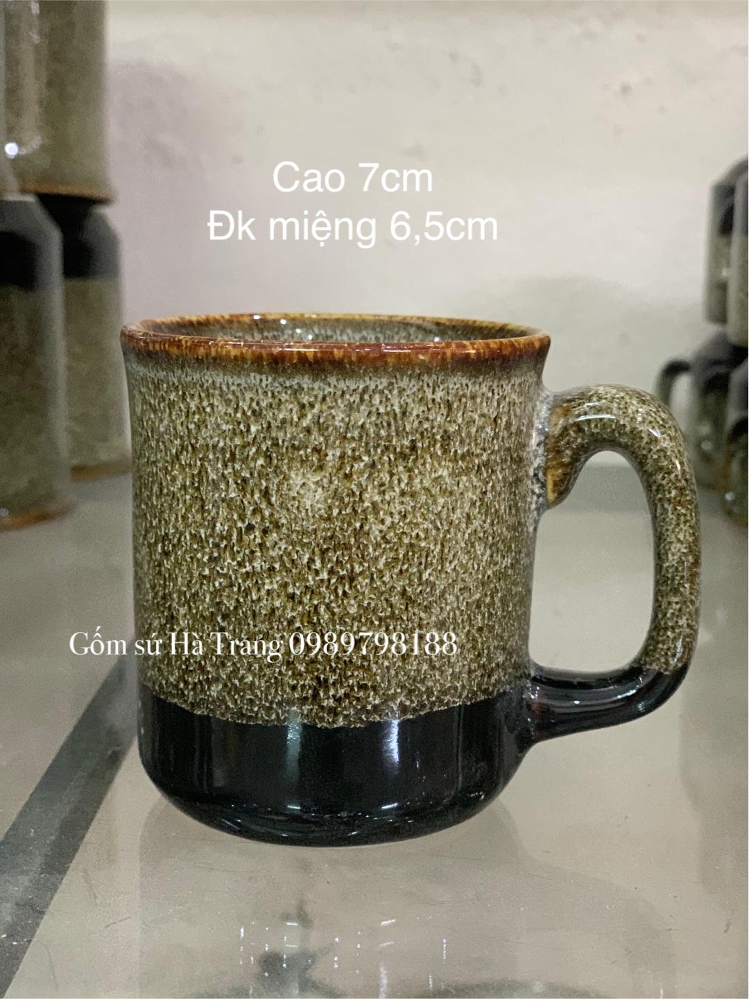 Cốc cafe nóng gốm sứ Bát Tràng cao cấp men hoả biến gấm