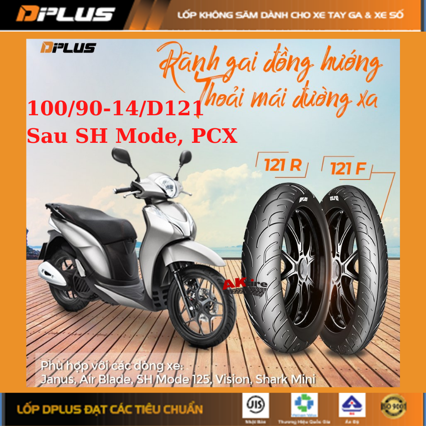 Lốp Sau SH Mode 100/90-14 DPLUS CHÍNH HÃNG