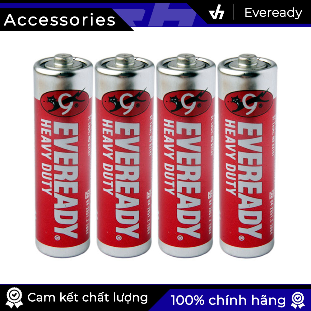 Bộ 4 pin aa không sạc eveready 1.5v