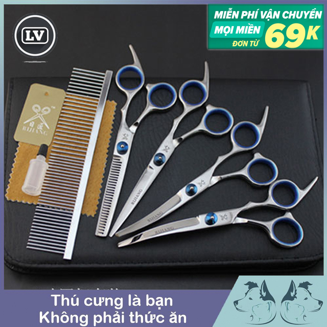 Bộ Lược Kéo Cắt Tỉa Lông Chó Mèo Phụ Kiện Long Vũ