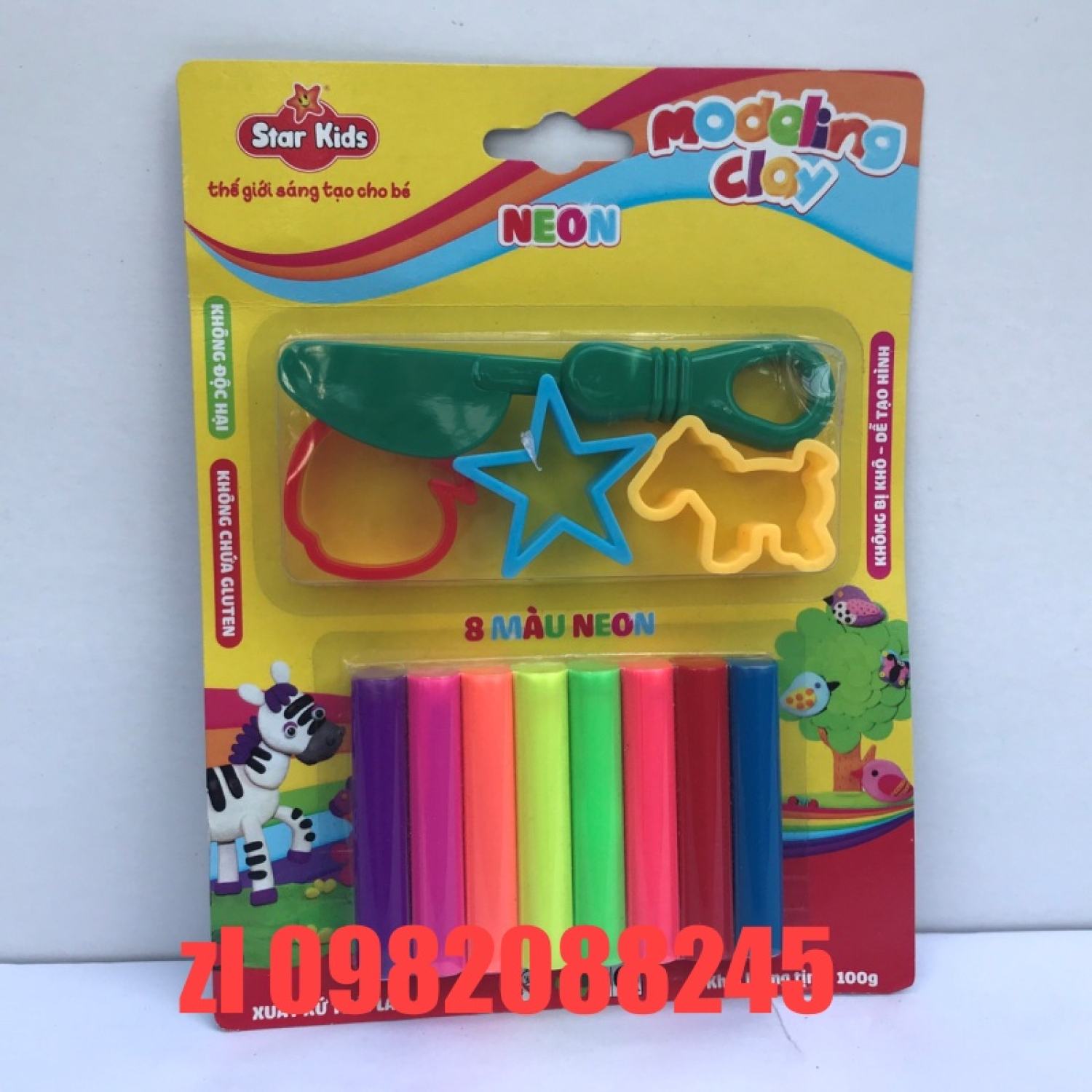 Thái Lan Vỉ đất sét nặn cho bé hiệu Star kid .[(Hàng cao cấp sẵn hàng, giá sỉ)
