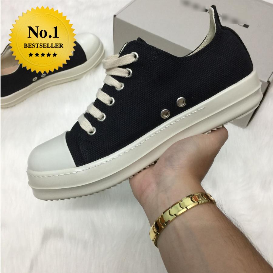 [Tặng Hộp & Tặng Tất] Giày Thể Thao Sneaker Rick Owen Cổ Thấp Đế Thơm - Nam Nữ