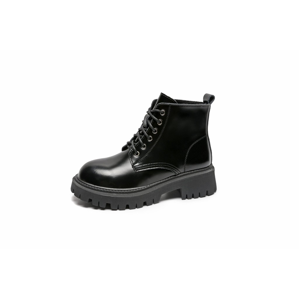 Original boots 6 lỗ xỏ đế cao - Boots da bò nữ
