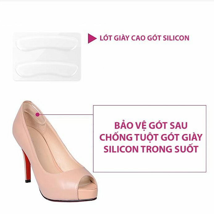 Combo 2 miếng lót giày silicon dán gót chân siêu mềm