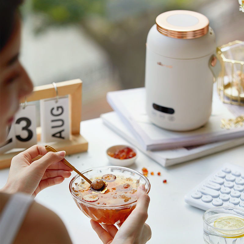 [Chính hãng] Bình ủ cháo cặp lồng điện mini BEAR DRG-P08D1 (nấu cơm hầm canh chưng yến giữ ấm).... Bảo hành 12 tháng