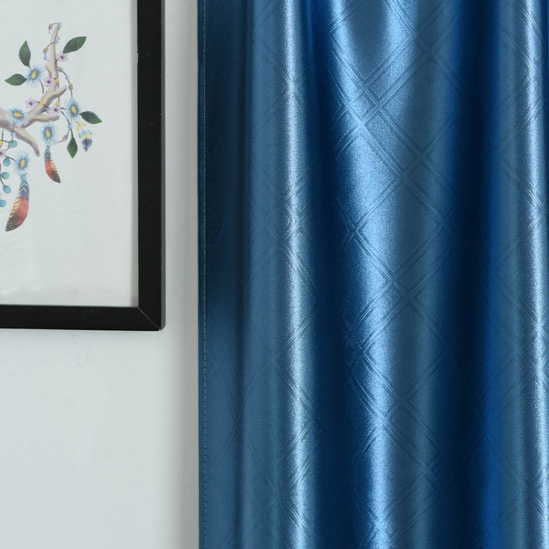 Solid Color Self-adhesive home decor Curtain Modern Designed Bedroom Window Blue Langsir Free Installation of Small curtain