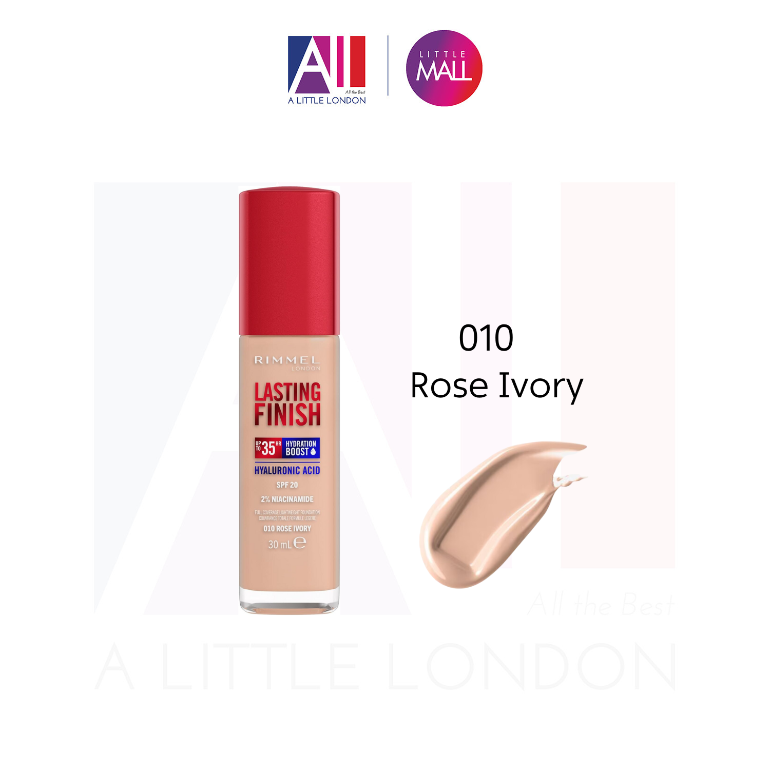 Kem nền Rimmel Lasting Finish 35 Hour Foundation - 010 Rose ivory (Bill Anh)