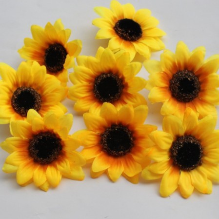 Combo 10 đầu hoa hướng dương vải lụa lizflower