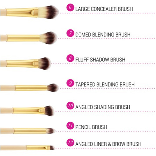 [HCM]Studded Couture 12 Piece Brush Set With Holder